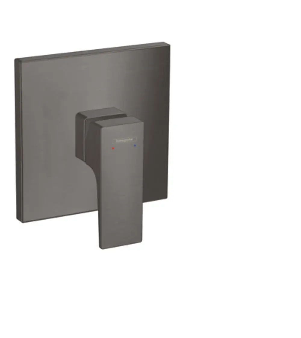 Unterputz-Brausemischer mit Hebelgriff in der Farbe Brushed Black Chrome von Hansgrohe. Einfache Steuerung von Temperatur und Durchfluss.